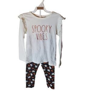Rae Dunn  Size Girls 5/6 "SPOOKY VIBES" Two Piece Outfit Set, NWT